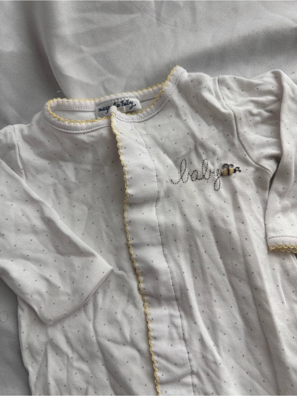 Magnolia Baby White Baby Bee Pajamas